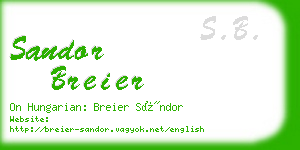 sandor breier business card